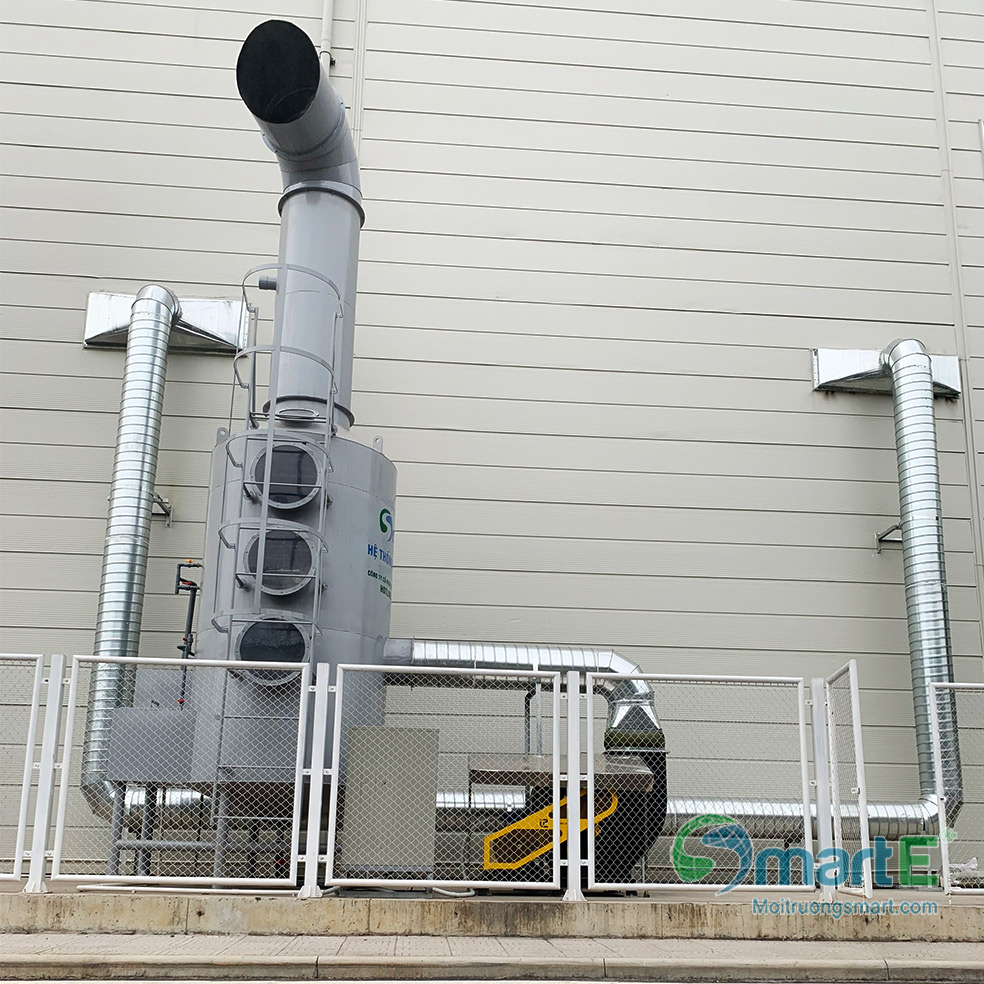 Hệ thống xử lý khí thải công nghiệp 37.000 m3 lắp đặt tại nhà máy Vsmart tập đoàn Vincom